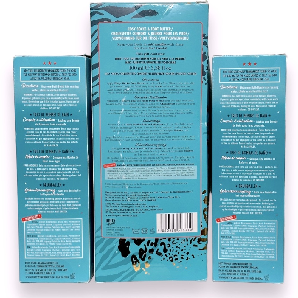 Dirty Works Get Those Feet Up and On That Bombshell Bath Bomb Trio Set! NWT! - Picture 2 of 6